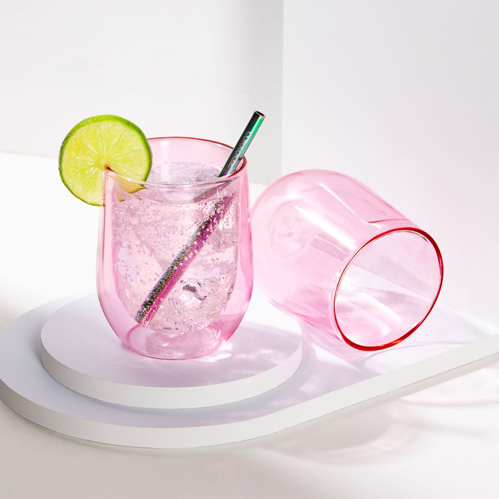 Corkcicle 12oz Stemless Glass Set (2) Blush | RFV-25450222